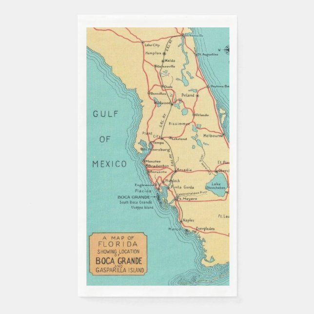 Florida's West Coast Guest Towels Napkin (Front)