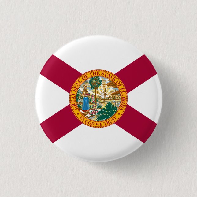 Floridian Flag, Flag of Florida 3 Cm Round Badge (Front)