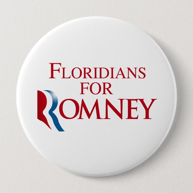 FLORIDIANS FOR ROMNEY.png 10 Cm Round Badge (Front)