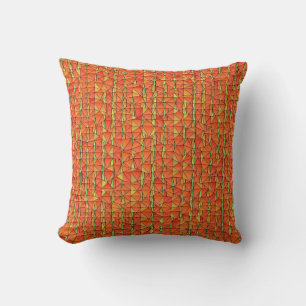 Florillas Orange Mosaic Cushion