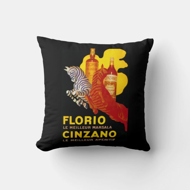 Florio Cinzano Vintage PosterEurope Cushion (Front)