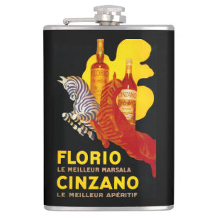 Florio Cinzano Vintage PosterEurope Hip Flask