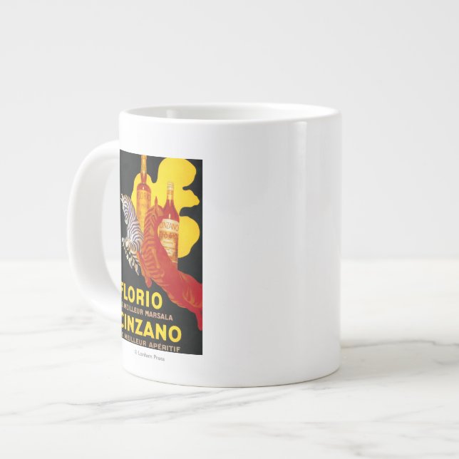 Florio Cinzano Vintage PosterEurope Large Coffee Mug (Front Left)