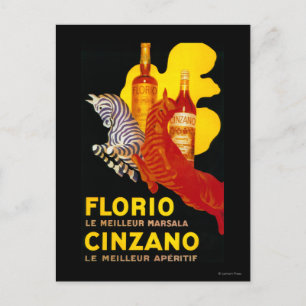 Florio Cinzano Vintage PosterEurope Postcard