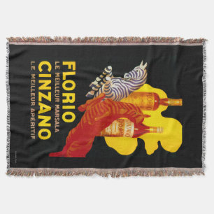 Florio Cinzano Vintage PosterEurope Throw Blanket