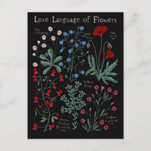 Floriograpy Love language of flowers botanical Holiday Postcard