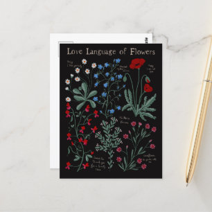 Floriograpy Love language of flowers botanical Postcard
