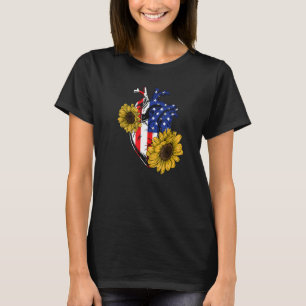 Florist American Flag 4th July Floral Anatomical H T-Shirt