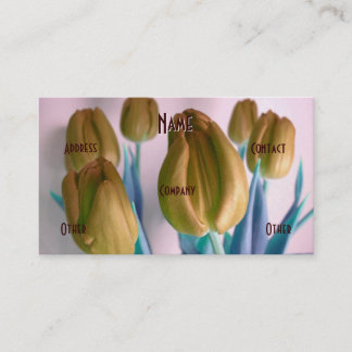 Florist - Beige Green Tulips Business Card