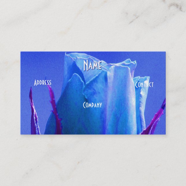 Florist - Blue Pink Rose Business Card (Front)