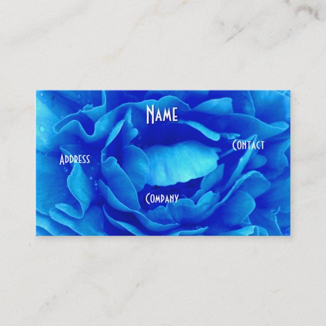 Florist - Blue Pink Rose Business Card (Front)