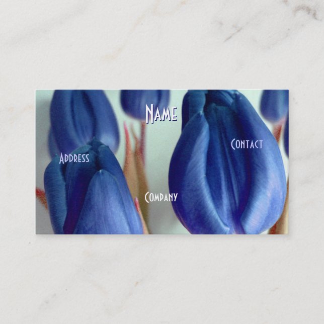 Florist - Blue Rosey Tulips Business Card (Front)