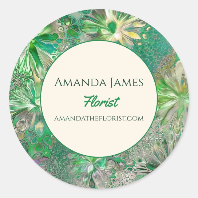 Florist Botanical Professional Boutique Shop Classic Round Sticker (Front)