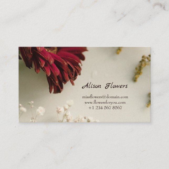 Florist Business Card design with Flowers (Front)