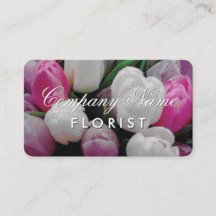 Florist business card design with tulip flowers