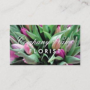 Florist business card template with flower bouquet