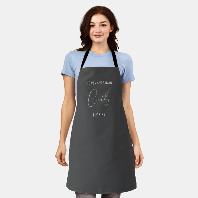 Florist Business Name Employee Apron (Worn)