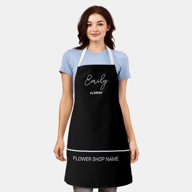 Florist Business Name Employee Flower Shop Black Apron (Worn)