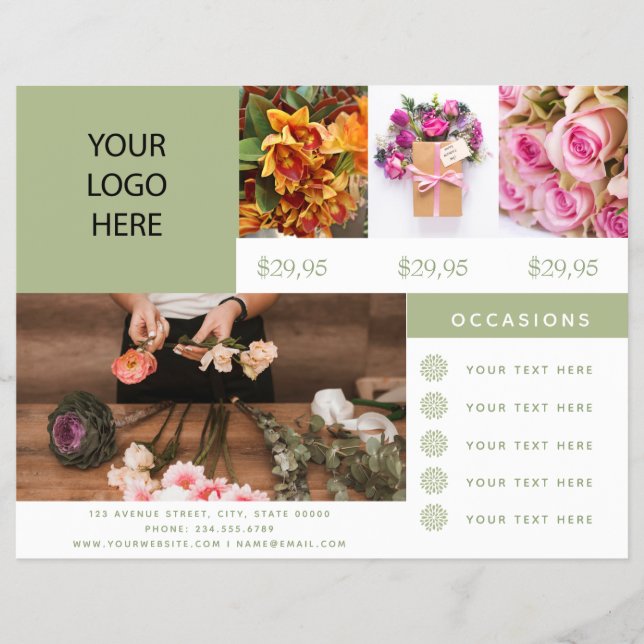 Florist Business Photo Logo Flyer (Front)