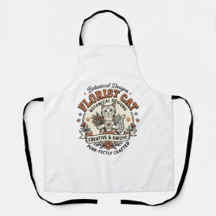 Florist Cat Florist Cat Vintage Vector Art Shirt D Apron