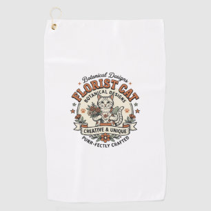 Florist Cat Florist Cat Vintage Vector Art Shirt D Golf Towel