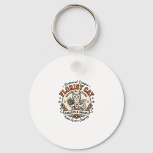 Florist Cat Florist Cat Vintage Vector Art Shirt D Key Ring