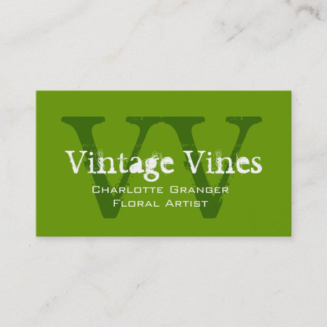 Florist Customisable Business Card Green (Front)