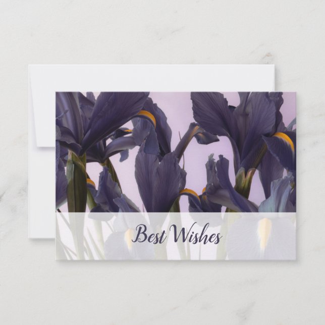 🌷 Florist Edition Custom Iris Photo 'Best Wishes' Card (Front)