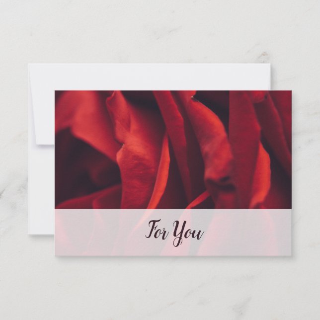 Florist Edition Custom Red Rose 'For You' Photo Card (Front)