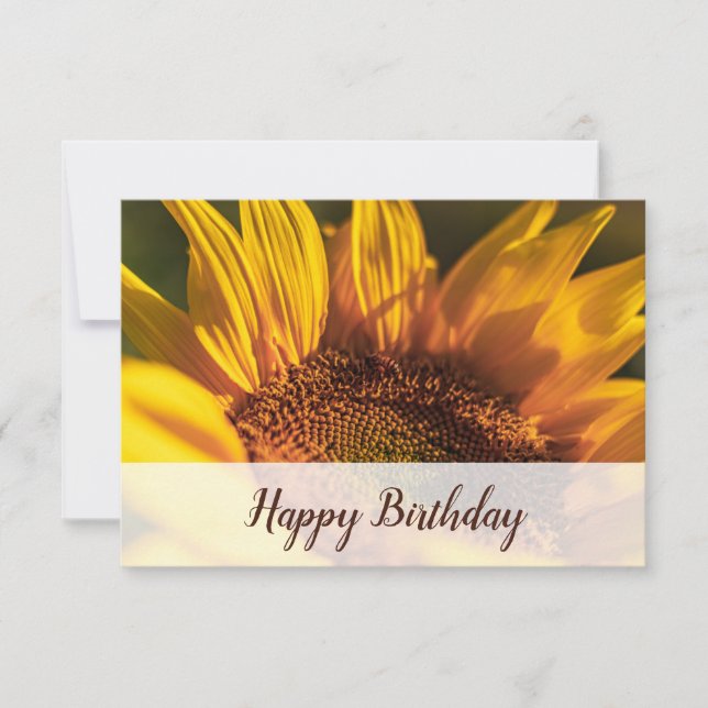Florist Edition Sunflower Photo Happy Birthday Card (Front)