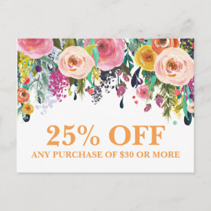 Florist Fashion Marketing Promotions Postcard