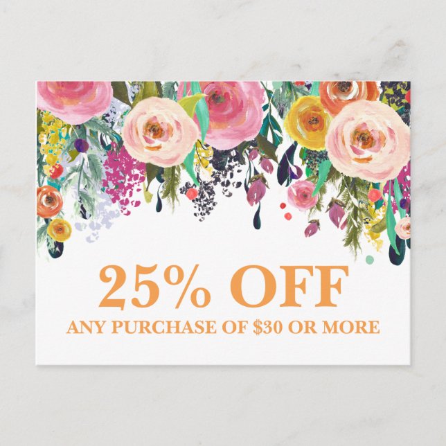 Florist Fashion Marketing Promotions Postcard (Front)
