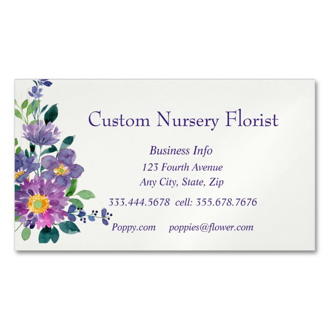 Florist Flower Nursery Florist House Plant Busines Magnetic Business Card (Front)