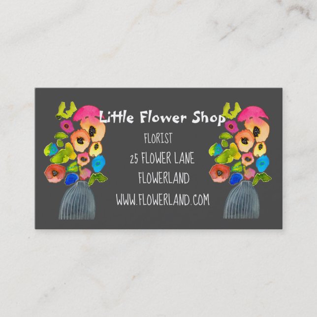 Florist Flower Shop modern flower business Business Card (Front)