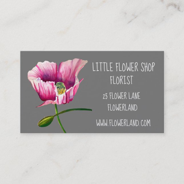 Florist Flower Shop modern simple business Busines Business Card (Front)