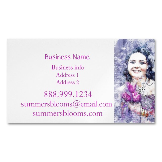 Florist Flower Vendor Farmer's Market Magnetic Business Card (Front)