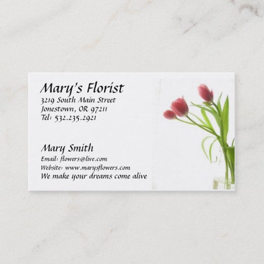 Florist Flowers Business Card Zazzle.co.uk