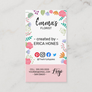 florist flowers wedding planner event organiser business card