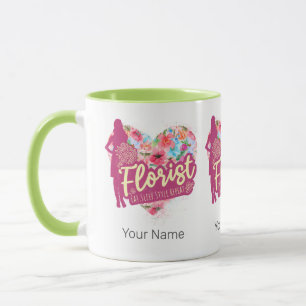 Florist Flowers With Heart Vintage Garden Design Mug