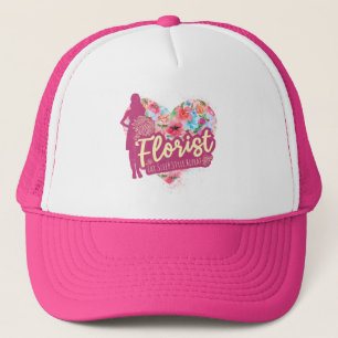 Florist Flowers With Heart Vintage Garden Design Trucker Hat