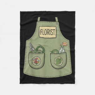 Florist Funny Floral Designer Gardener Apron Fleece Blanket
