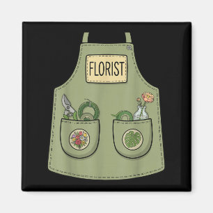 Florist funny floral designer gardener apron magnet