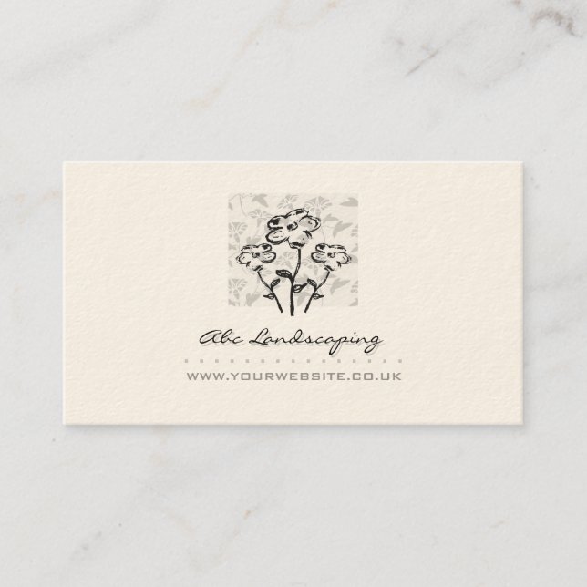 Florist/Gardener Business Card (Grey Version) (Front)