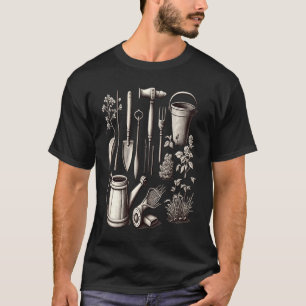 Florist Gardener Dad Grayscale Gardening Tools 2 T-Shirt