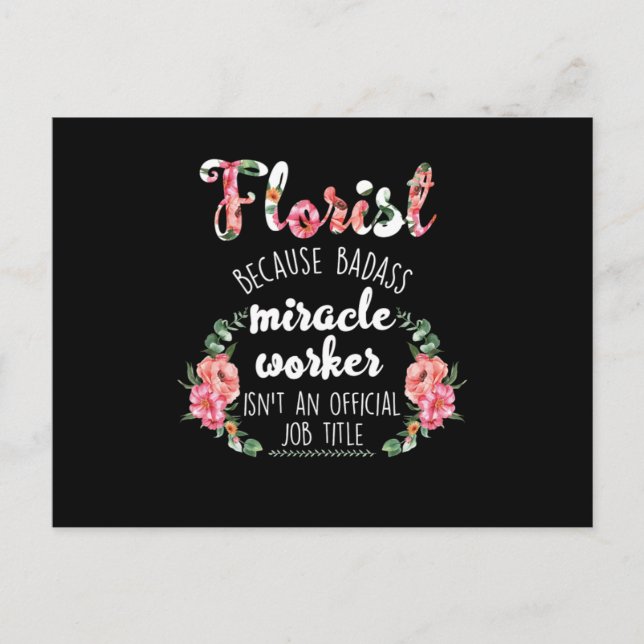 Florist Gardening Gardener Flowers Bouquet Florist Postcard (Front)