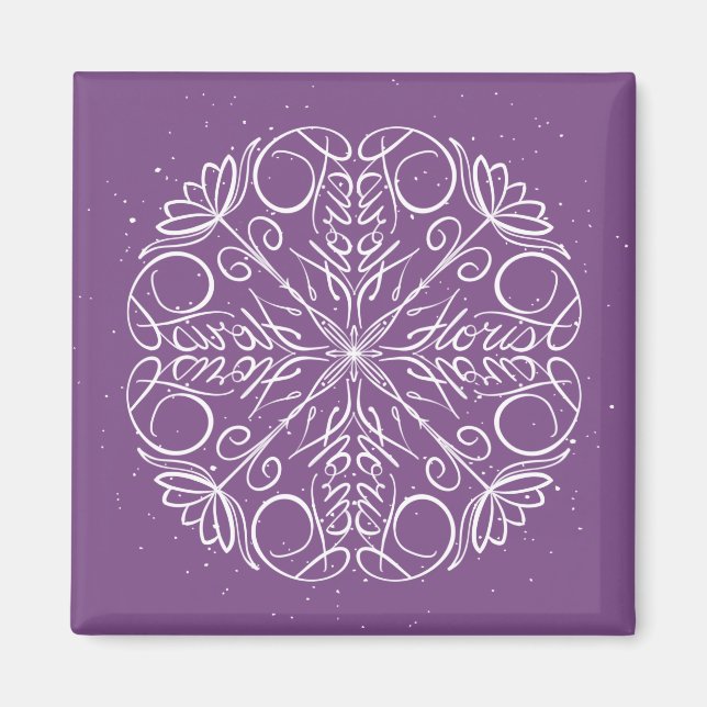 Florist - Job Career Snowflake Word Art Magnet (Front)