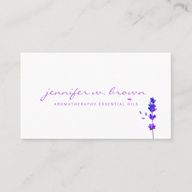 Florist Lavender Herb Purple Navy Flower Business Card (Front)