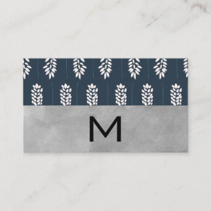 Florist Monogram and Watercolor Block Business Card