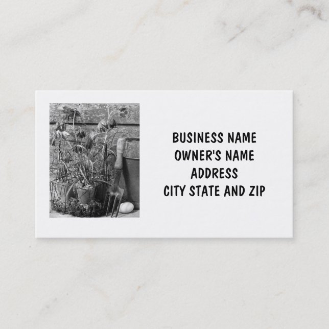 FLORIST OR FLOWER ARRANGER'S BUSINESS CARD (Front)