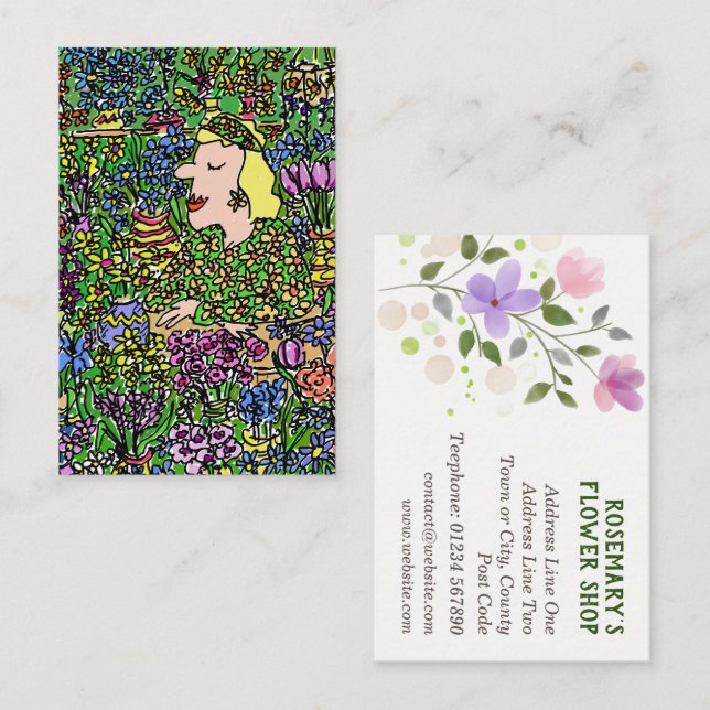 Florist or Flower Seller Business Card (Front/Back)